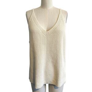 NWT Banana Republic Supima Cotton & Hemp Sweater Tank Top Cream XL